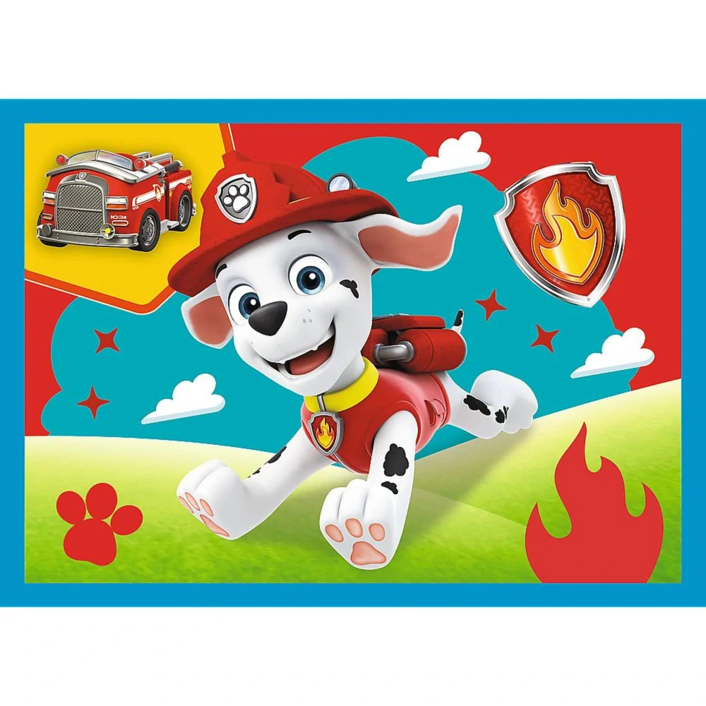 Trefl Puzzle 4v1 Štěňata v běhu Tlapková patrola/Paw Patrol 28,5x20,5cm v krabici 28x28x6cm