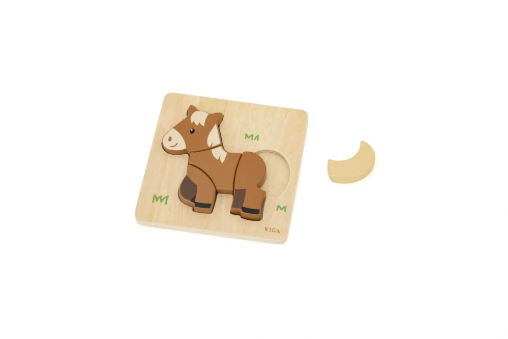 Viga Dřevěné puzzle pro nejmenší - Koník