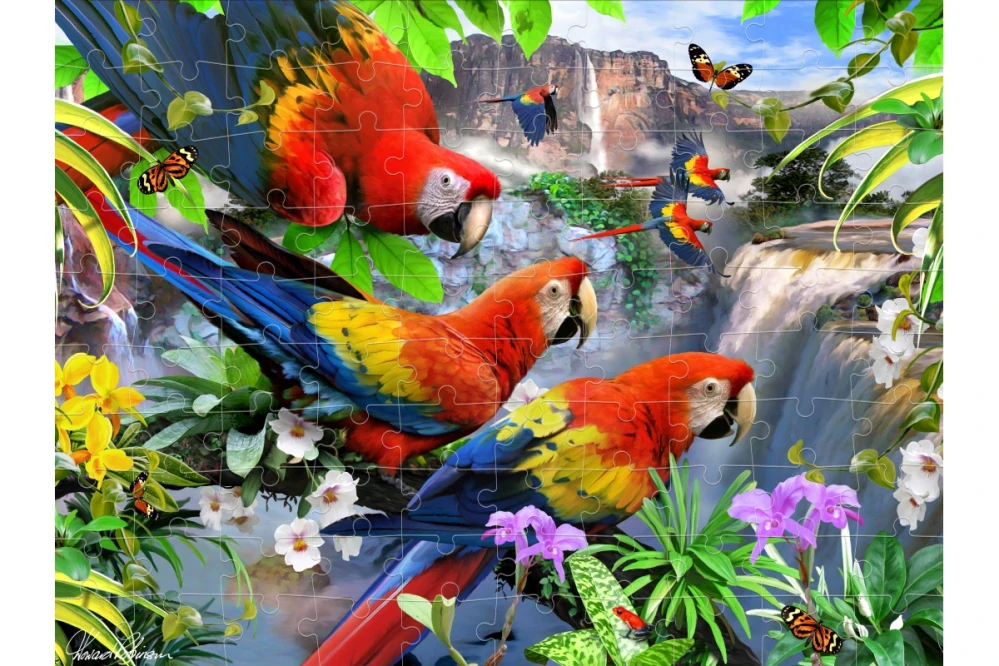 Lamps Puzzle 3D - Papoušci