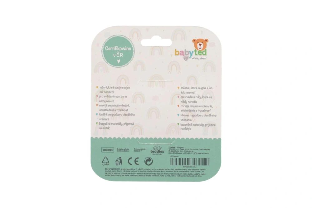 Teddies Točáček včelka babyted silikon/plast 9x7cm na kartě 0m+