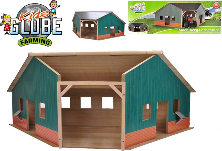 Kids Globe 610339 Garáž/farma dřevěná 38 x 100 x 38 cm 1:16