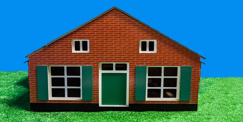 Kids Globe 610111 Statek dřevěný s hospodářským stavením 1:32