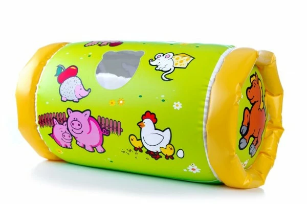 Teddies Válec s rolničkou nafukovací Moje první zvířátka 42 x 23 cm v krabici
