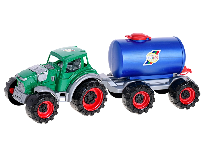 Traktor 50cm s cisternou na mléko 4barvy v síťce
