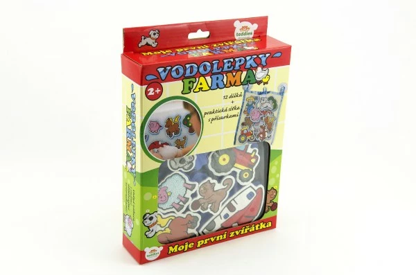Teddies Vodolepky Moje první zvířátka farma pěnová sada se síťkou 12ks v krabici 19x27x5cm