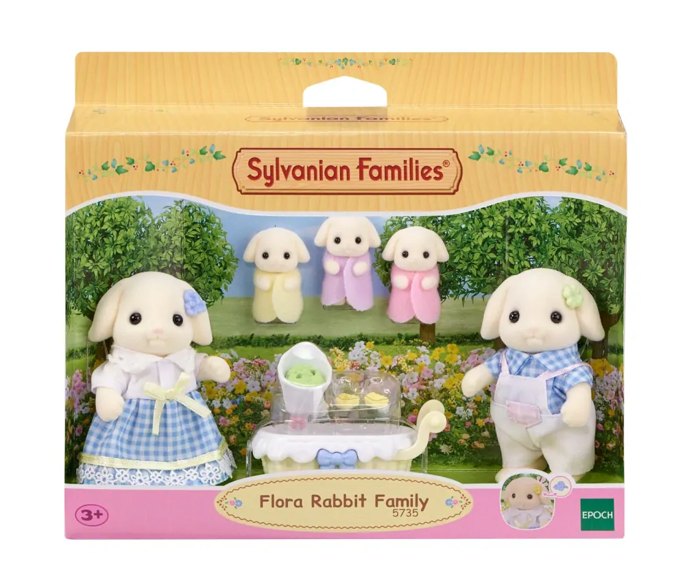 Sylvanian Families Rodina Flora králíci s trojčaty