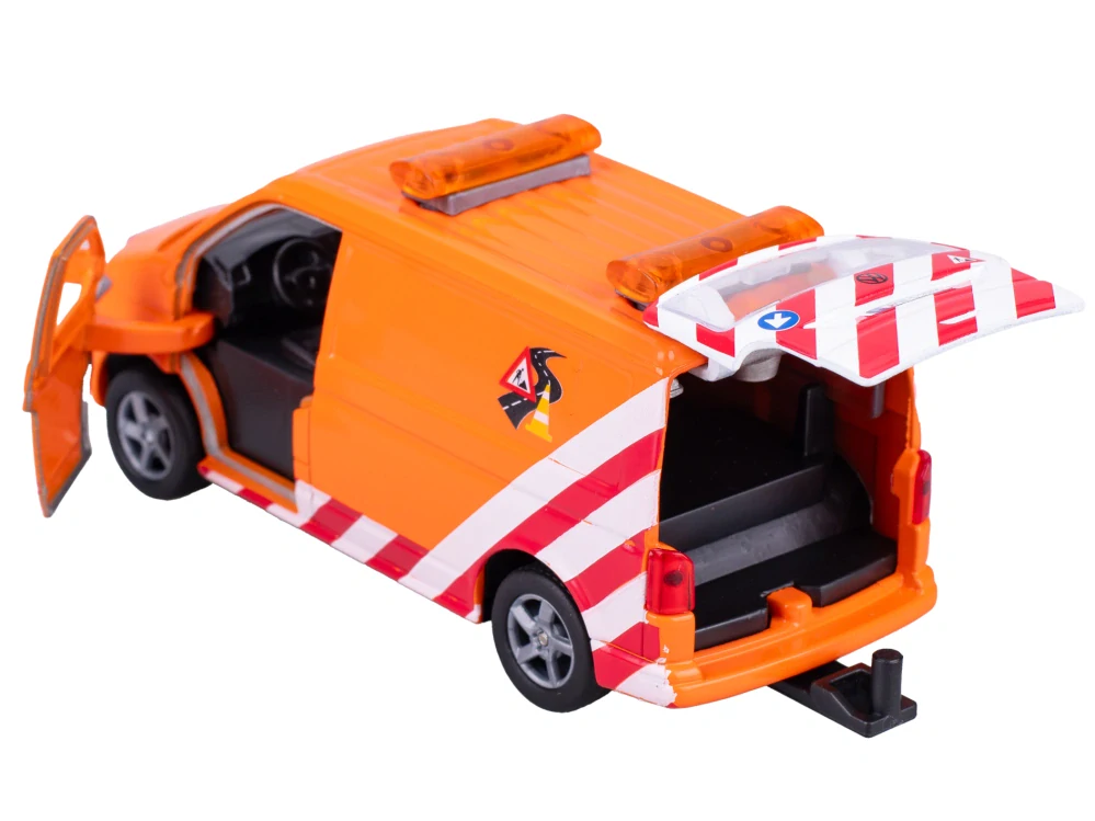 Kids Globe Traffic VW Transporter 27cm na baterie kov zpětný chod s se světlem v krabičce