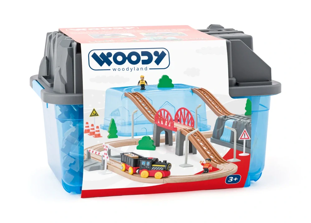 Woody Vláčkodráha v boxu – Důlní souprava, 54ks