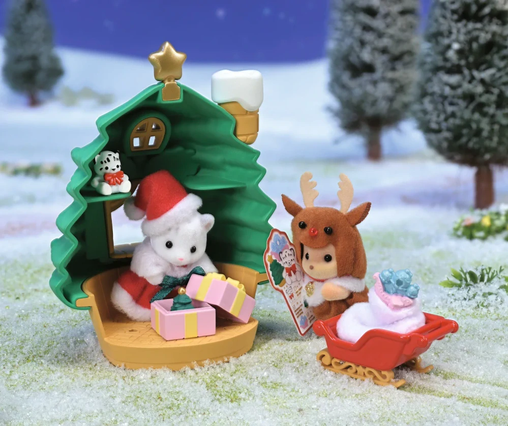Sylvanian Families Domeček s vánočním stromečkem a baby figurky