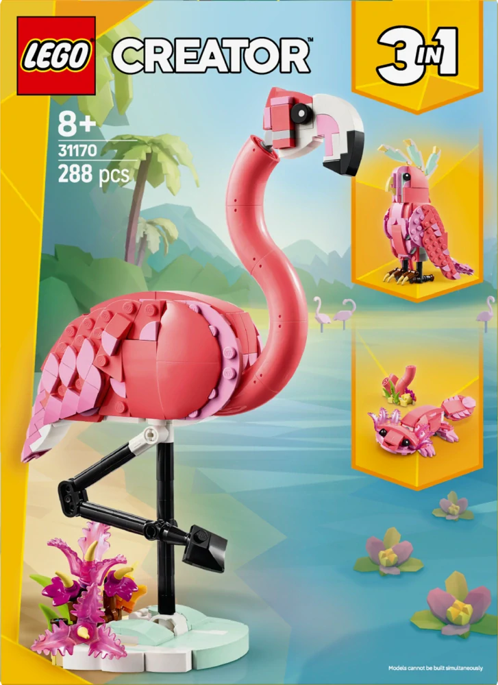 LEGO® Creator 3 v 1 31170 Divoká zvířata: Růžový plameňák