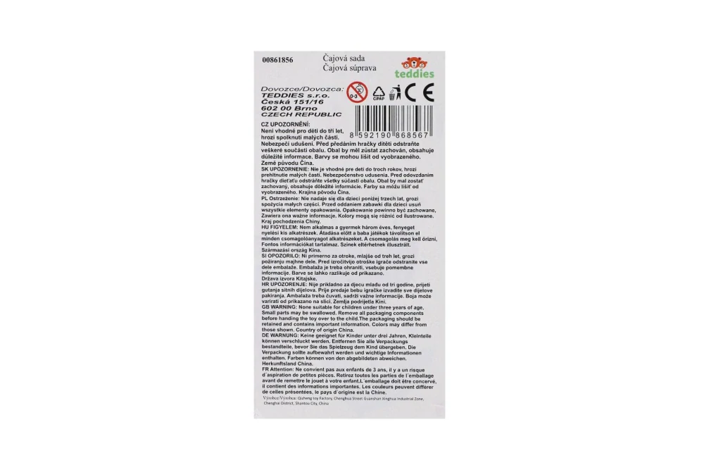 Teddies Čajová sada nádobí plech v kufříku 26x19x10,5cm