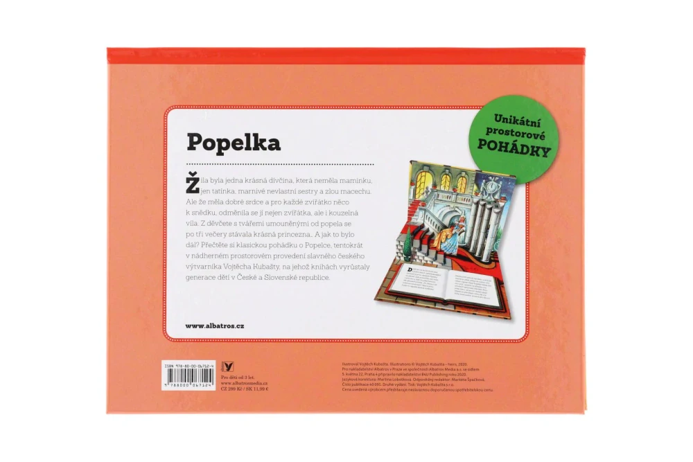 Albatros Knížka Popelka unikátní prostorové pohádky CZ