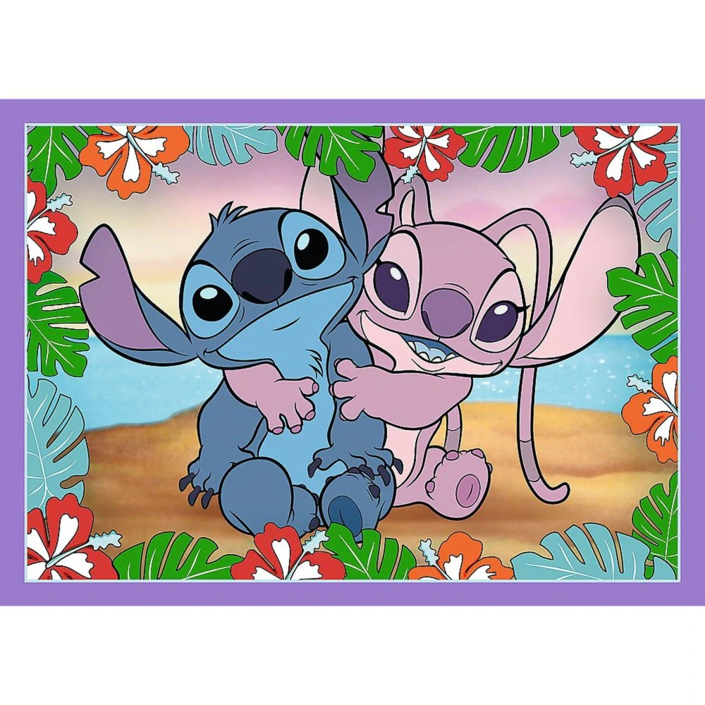 Trefl Puzzle 4v1 Bláznivý den Lilo&Stitch v krabici 28x28x6cm