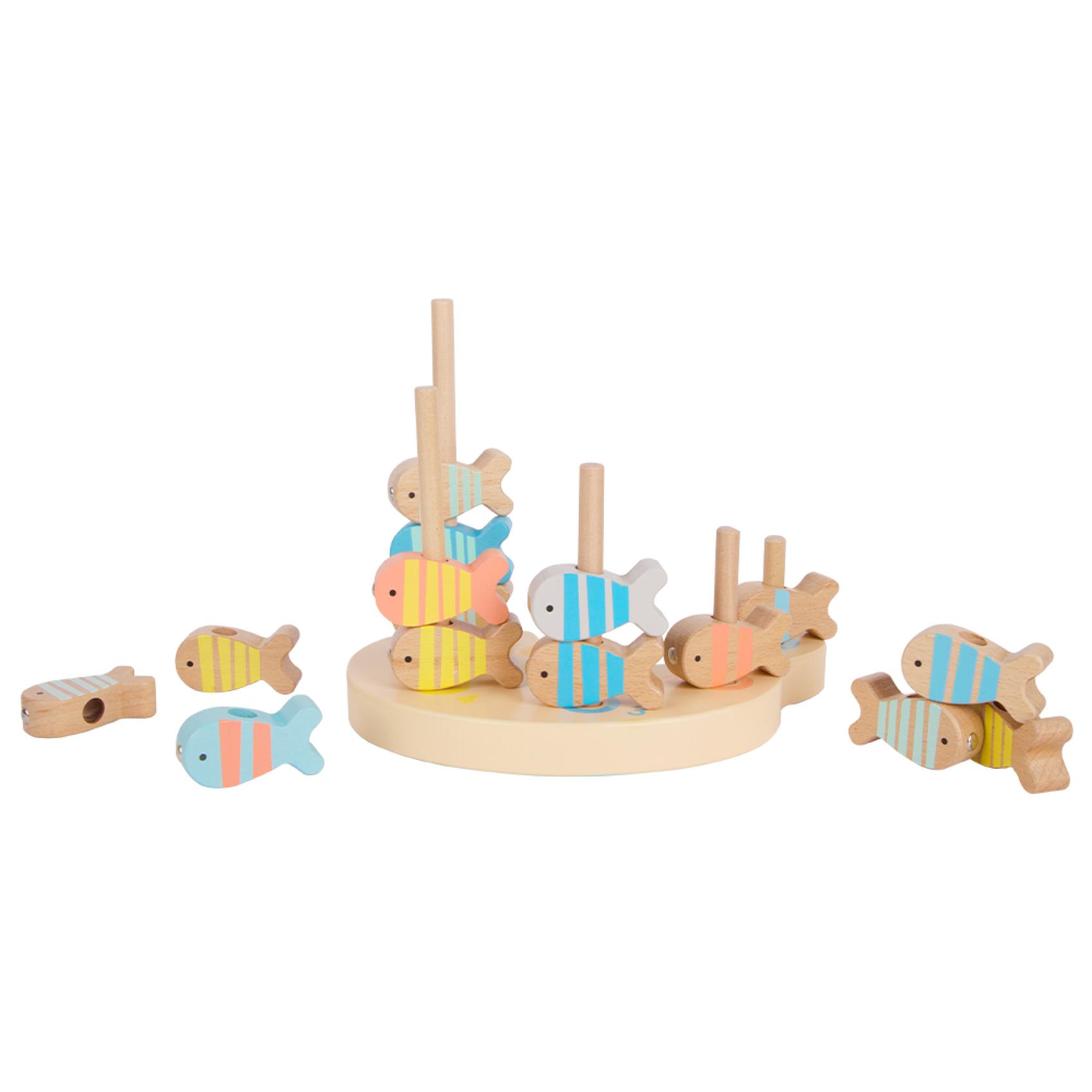 Teddies Hra Ryby/Rybář skládanka dřevo 24ks v krabici 28x24x5cm