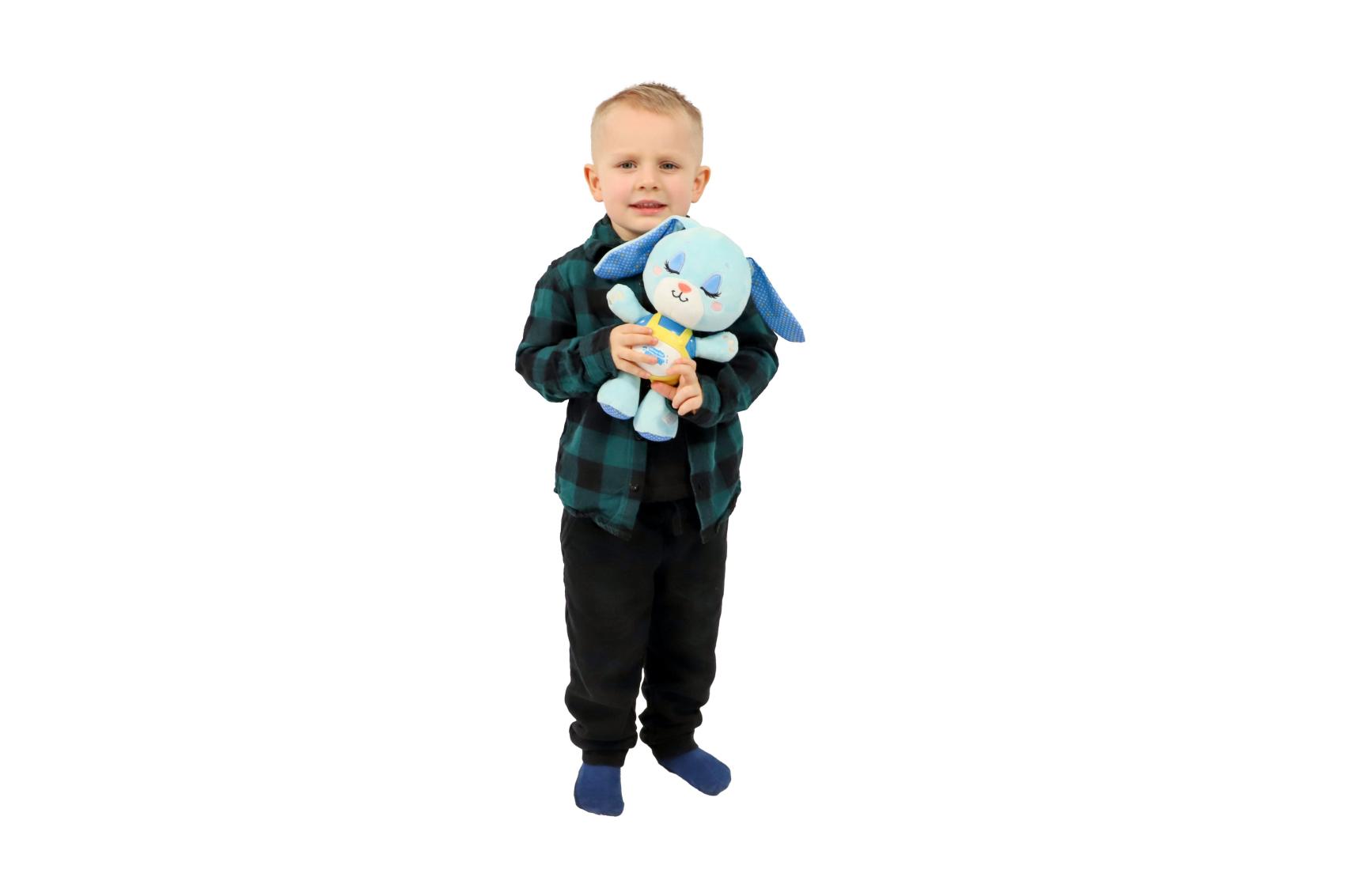 Teddies Zajíček Chrupík usínáček plyš/plast na baterie se zvukem se světlem v krabici 22x30x10,5cm 6m+