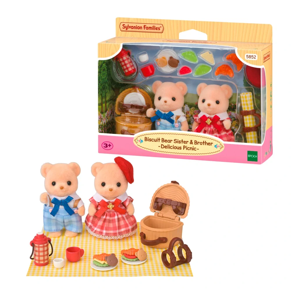 Sylvanian Families Sušenkoví medvídci sestra a bratr na pikniku