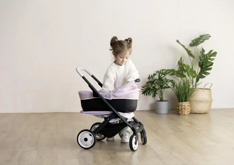 Smoby Kombinovaný kočárek Maxi Cosi pro panenky světle růžový