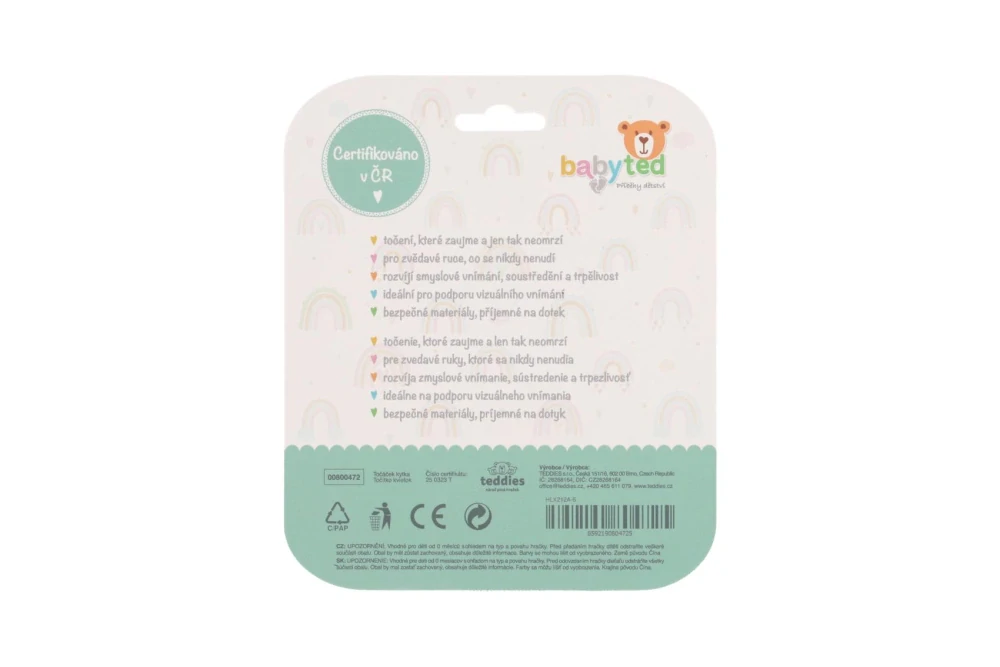 Teddies Točáček kytka babyted silikon/plast 9,5x5cm na kartě 0m+