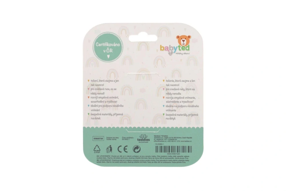 Teddies Točáček beruška babyted silikon/plast 8x8cm na kartě 0m+