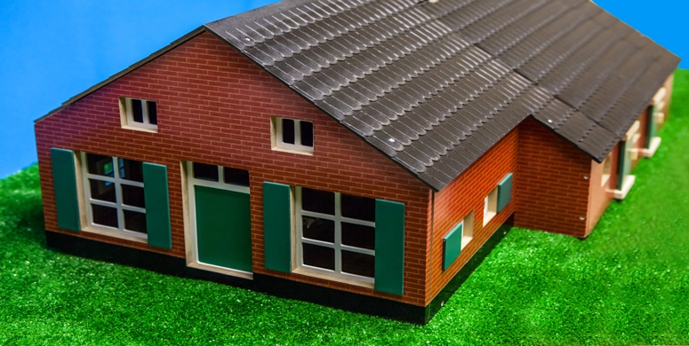 Kids Globe 610111 Statek dřevěný s hospodářským stavením 1:32