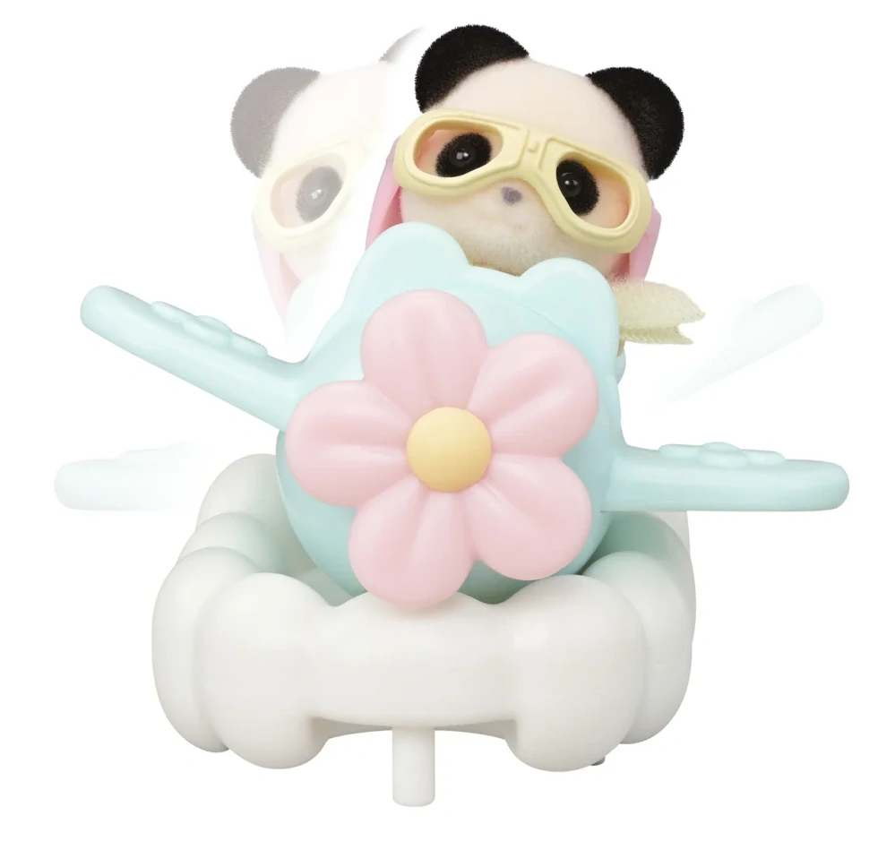 Sylvanian Families Letadlo, vláček a baby figurky v zábavném parku