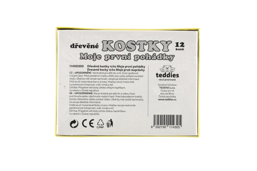 Teddies Kostky kubus dřevěné Moje první pohádky 12ks v krabičce 17x12,5x4cm