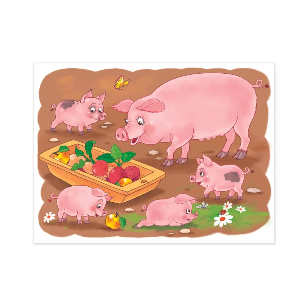 Dino Kubus Dřevěné kostky Na farmě – 12 kostek