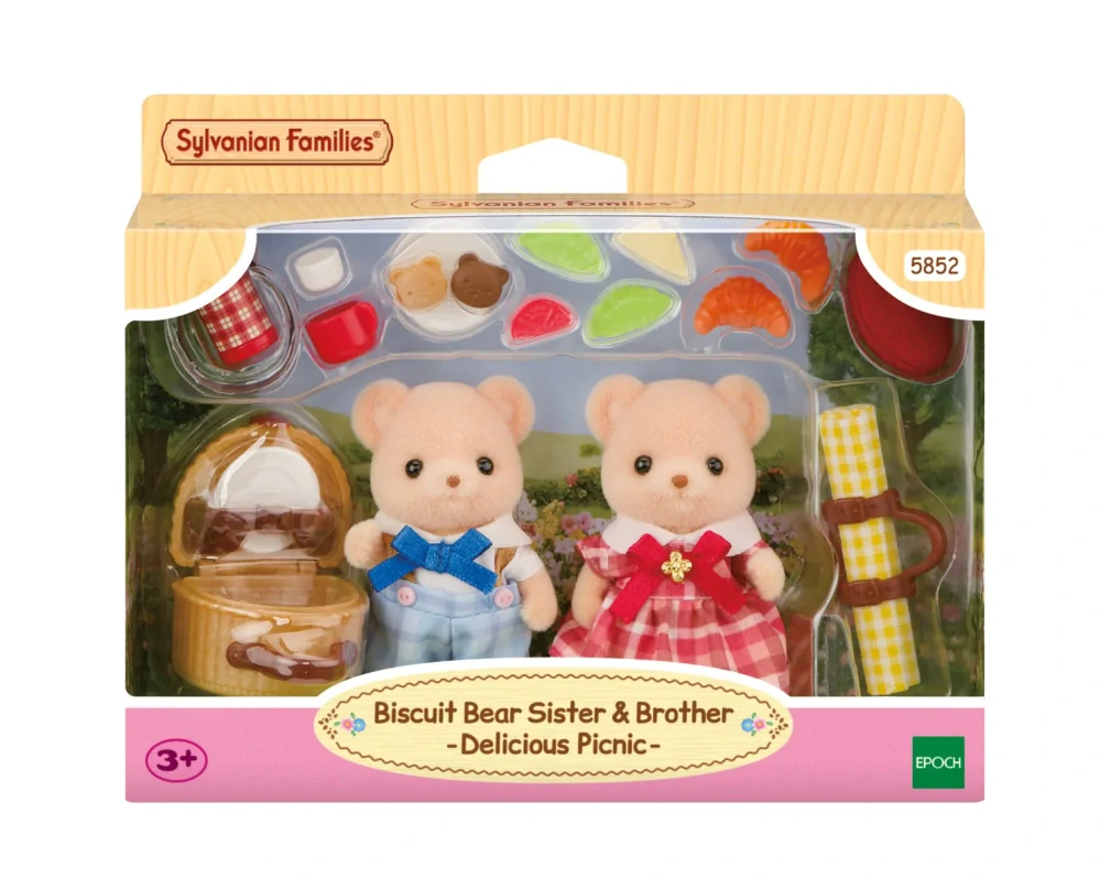 Sylvanian Families Sušenkoví medvídci sestra a bratr na pikniku
