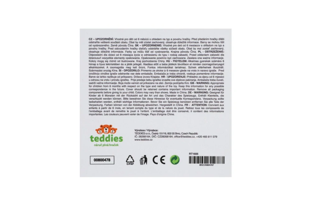 Teddies Edukáček babyted plast 11x12cm v krabici 6m+