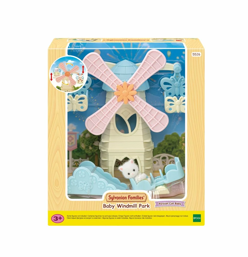 Sylvanian Families Zábavný park s větrným mlýnem a kotětem