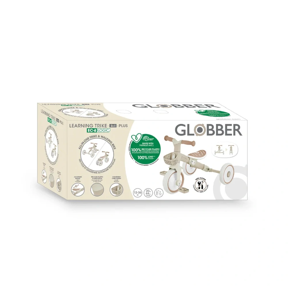Globber Tříkolka LEARNING TRIKE 2v1 PLUS ECOLOGIC, coconut