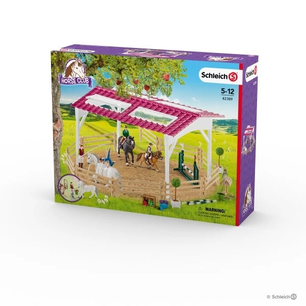 Schleich 42389 Jezdecká škola s jezdci a koňmi